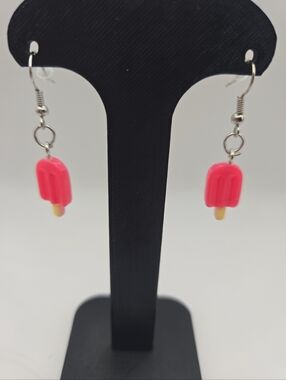 Handmade Pink Popsicle Dangle Earrings